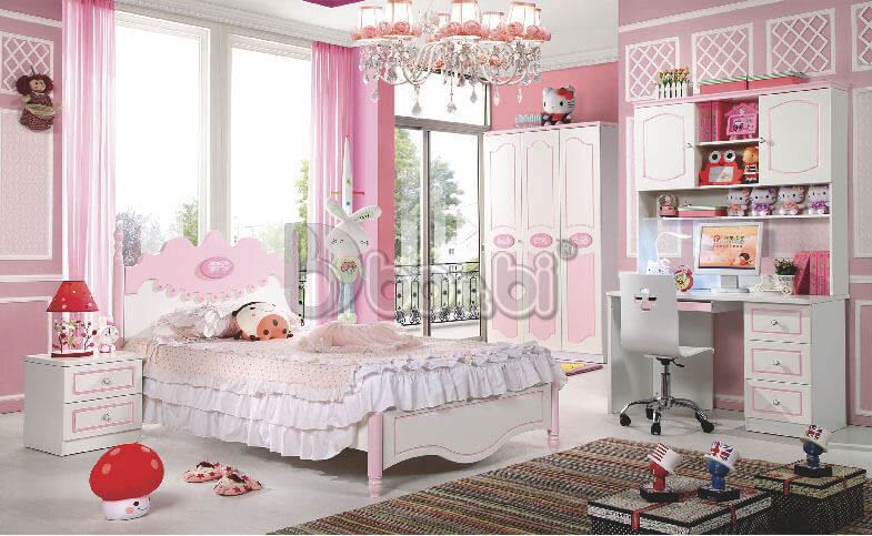 Bộ phòng ngủ công chúa màu hồng dễ thương BB BABY968-1